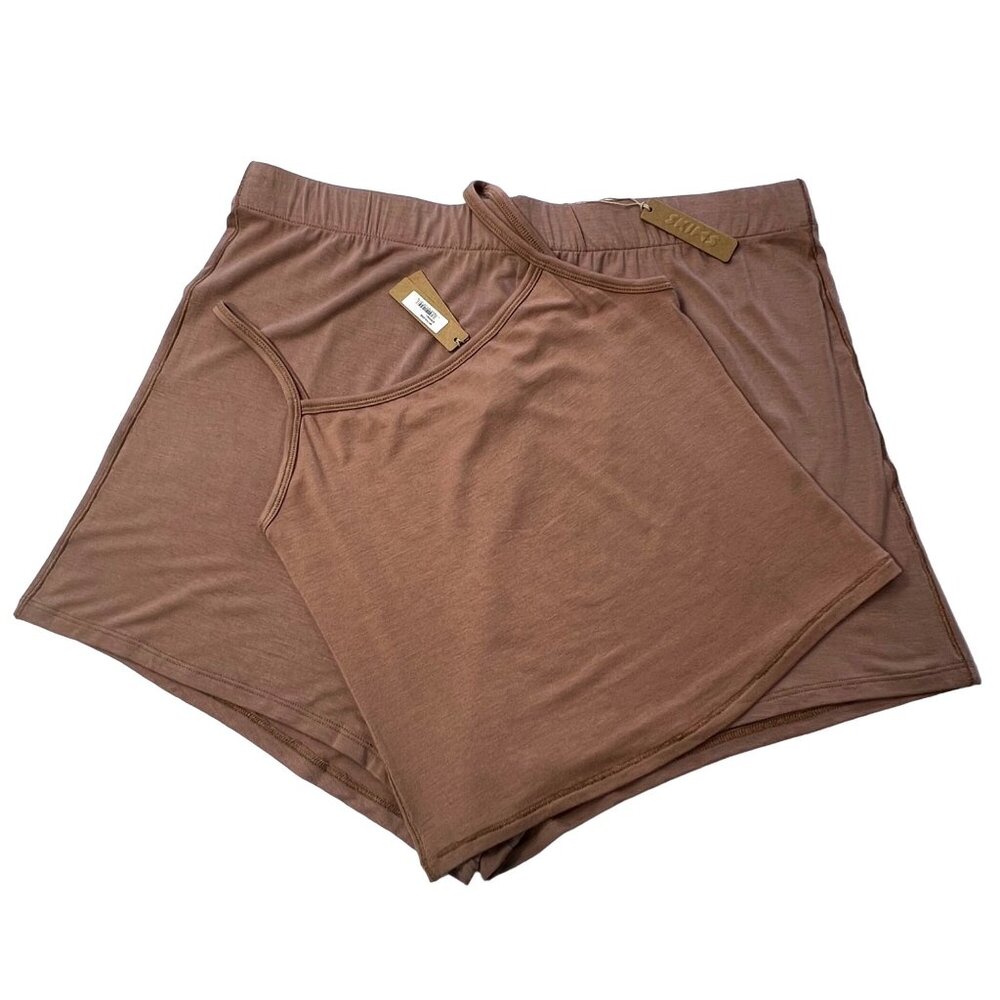 NWT🔥SKIMS Sleep Tank + Short Set Sienna Large - Picture 2 of 12